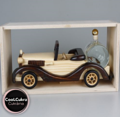 Dárková láhev - Dřevěné auto Old-timer cabrio 0,2 l - švestka 40 %