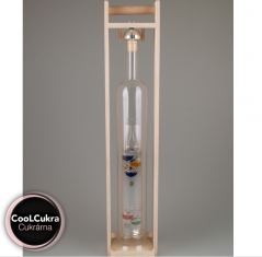 Dárková láhev - Láhev Galileo 0,35 l barevný, dřevěný nosič - švestka 40 %