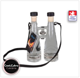 Dárková láhev - Dalekohled 0,35 l, dřevěná bedýnka - švestka 40 %